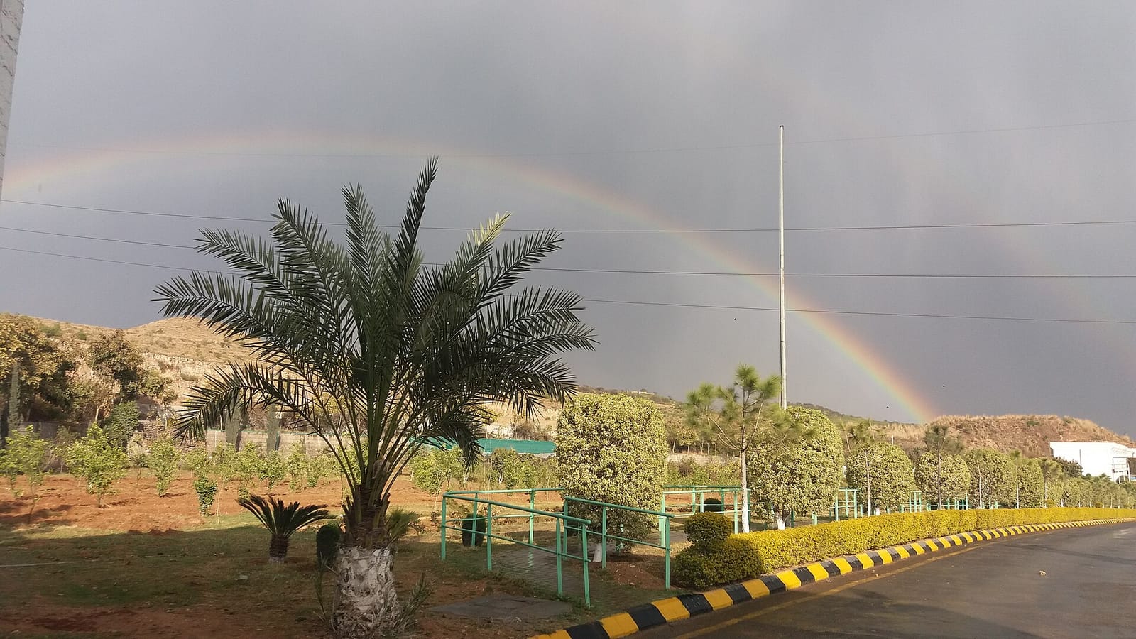 Rainbow over the cement works near the M2, Chakwal